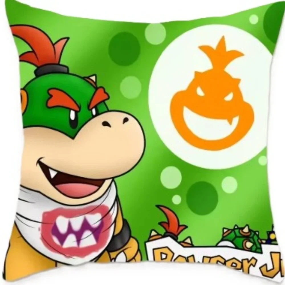Bowser Jr Super Mario Decorative Throw Pillow 18x18 Removable Cover